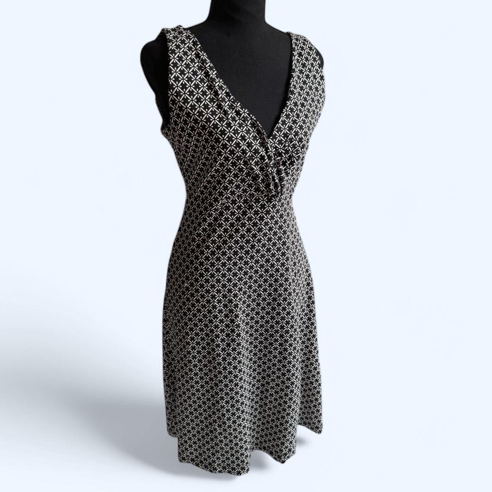 Louie et Lucie Sleeveless funky‎ pattern midi  shift dress sz med geometric
